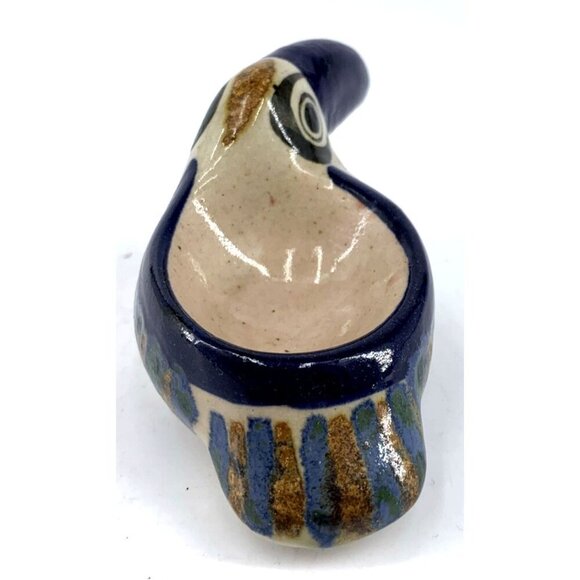 Tonala Toucan Trinket Dish Ceramic Handpainted Tropical Bird Mexico 4.5" Vtg - Picture 2 of 6